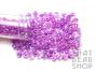 Size 6-0 Seed Beads - Colour Lined Rainbow Clear with Light Purple